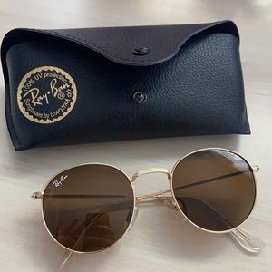 RayBan Round Metal light brown tint